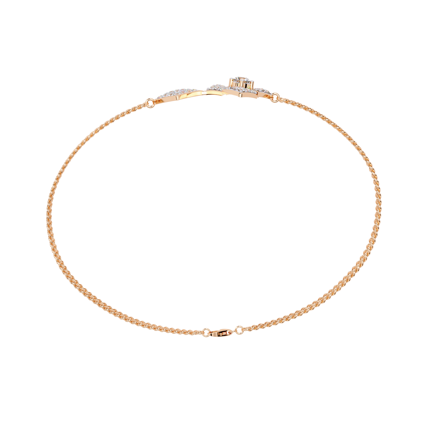 Twin Diamond Tiles – Diamond Modular Connector in 14K Gold