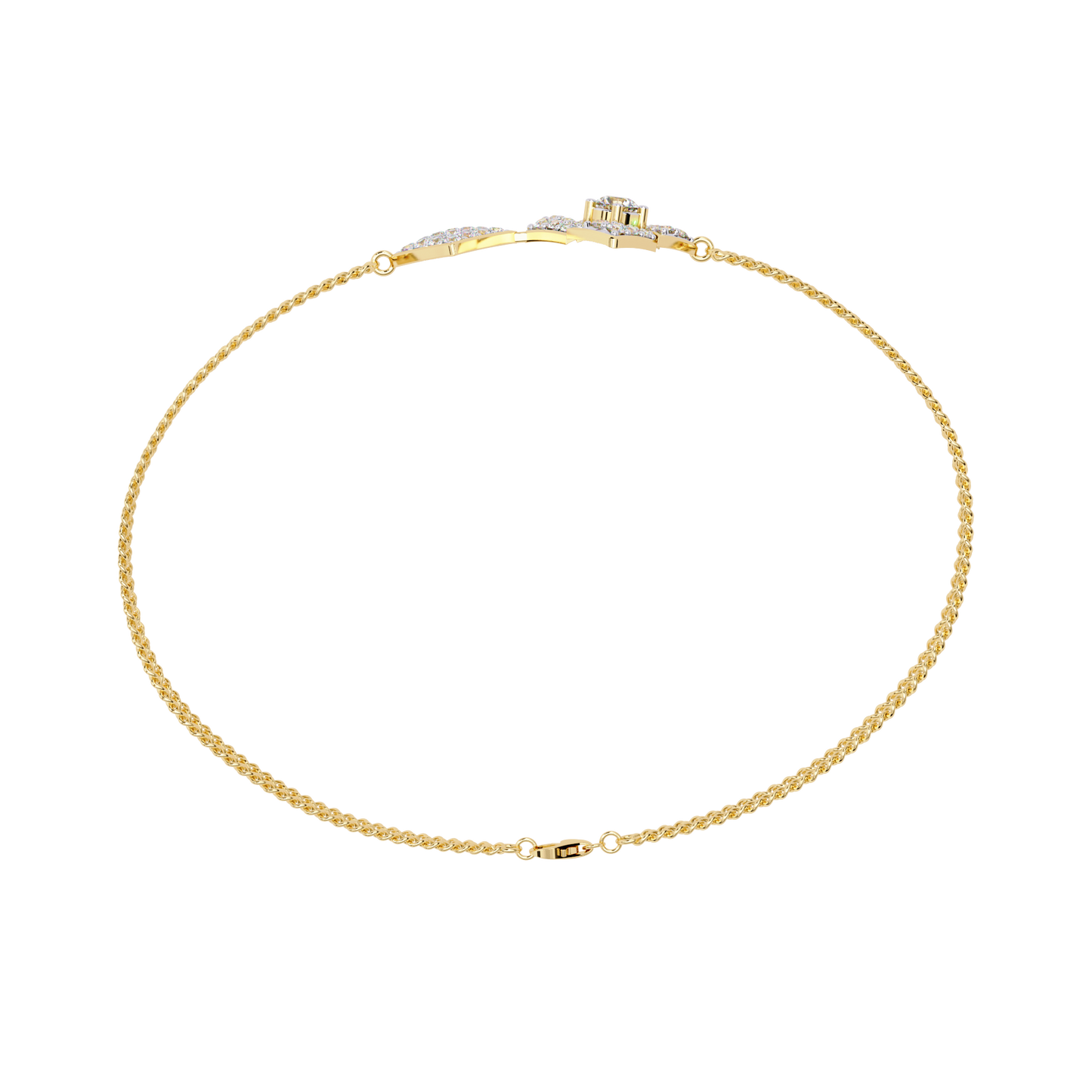 Twin Diamond Tiles – Diamond Modular Connector in 14K Gold