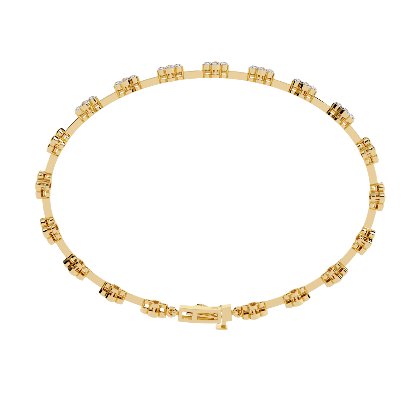 Fleur Charm – Petite Floral Diamond Bracelet in 14K Gold