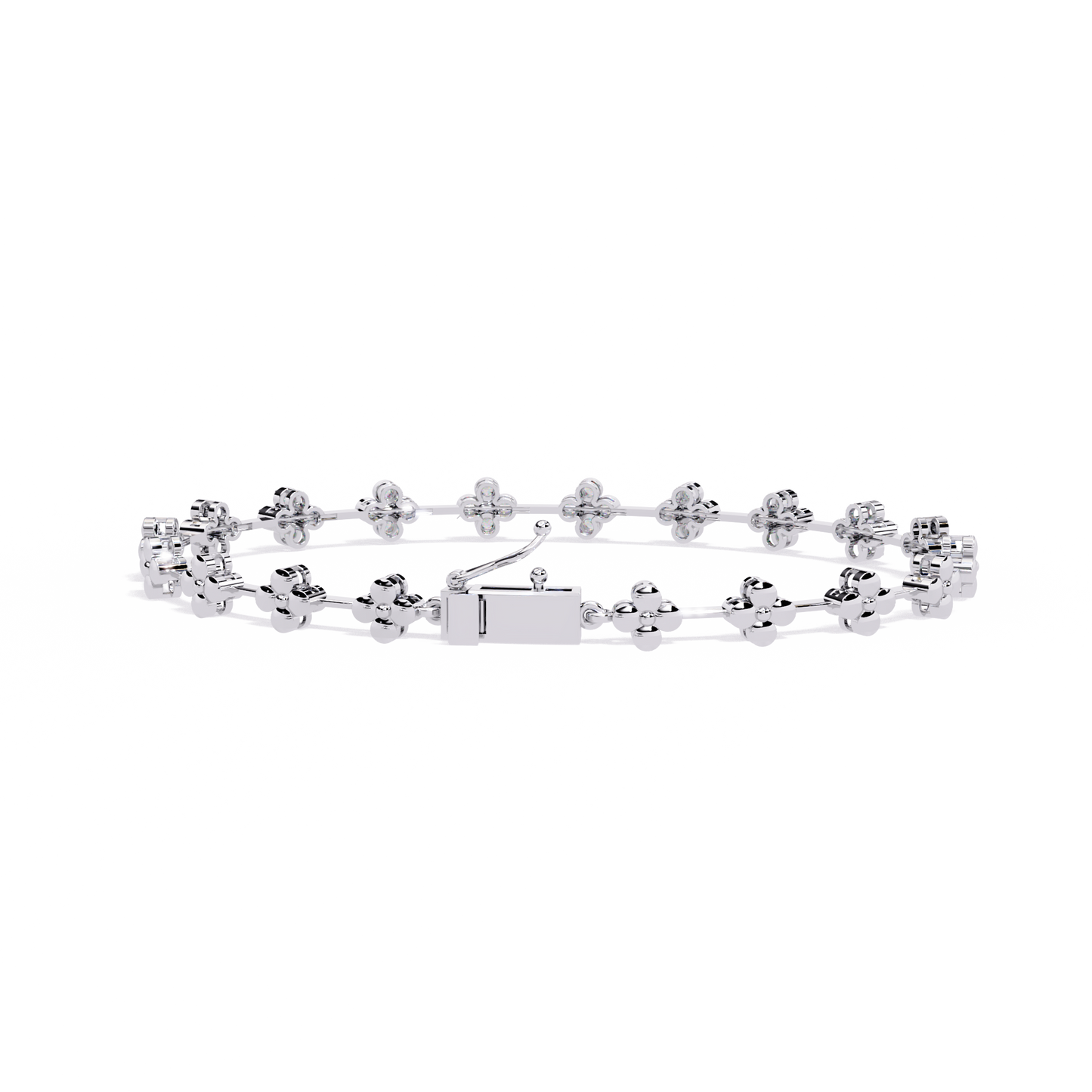 Fleur Charm – Petite Floral Diamond Bracelet in 14K Gold