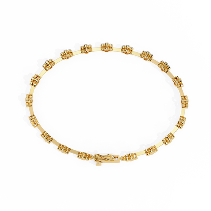 Fleur Charm – Petite Floral Diamond Bracelet in 14K Gold