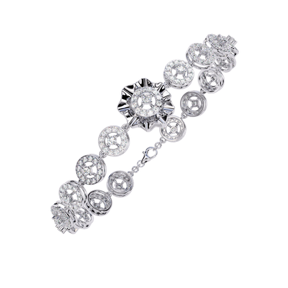 Celestial Radiance – Diamond Circle Link Bracelet in 14K Gold