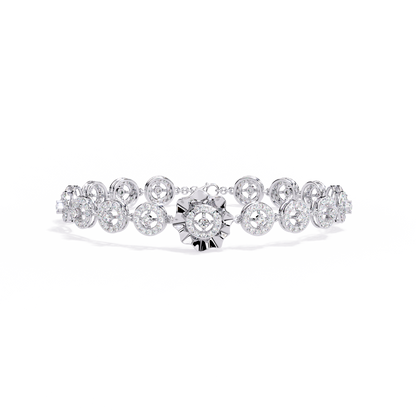 Celestial Radiance – Diamond Circle Link Bracelet in 14K Gold