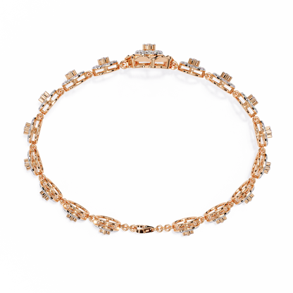 Celestial Radiance – Diamond Circle Link Bracelet in 14K Gold