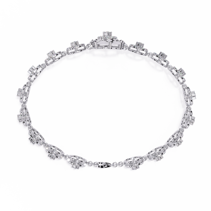 Celestial Radiance – Diamond Circle Link Bracelet in 14K Gold