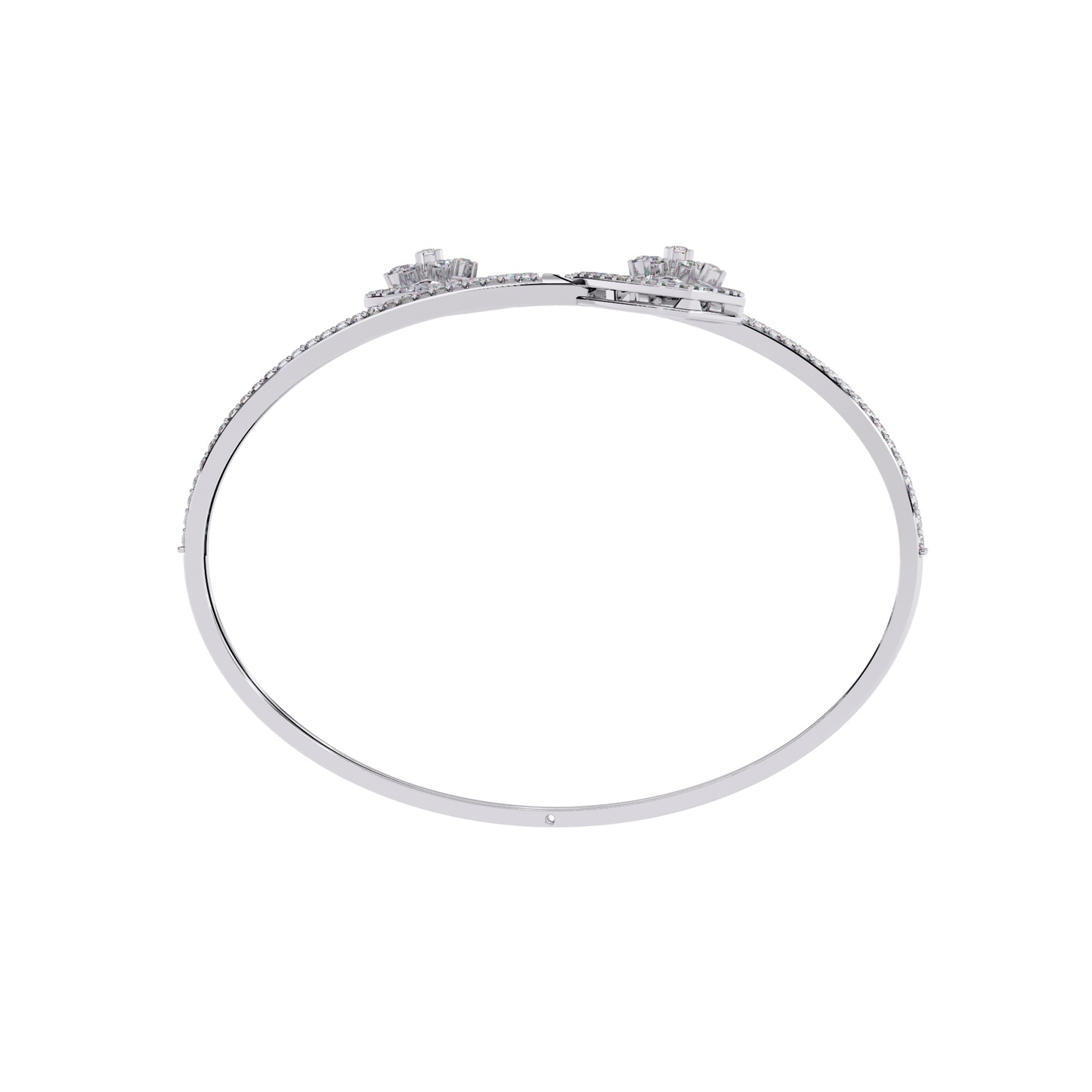 Celeste Trillium – Diamond Pear Motif Bangle in 14K Gold