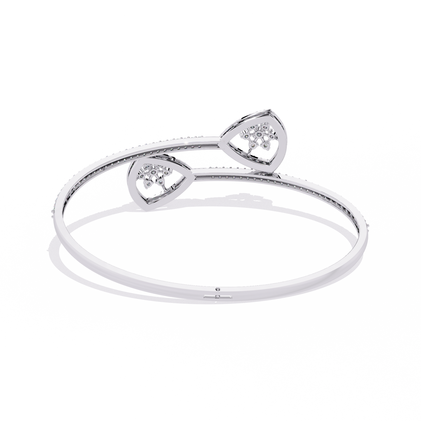 Celeste Trillium – Diamond Pear Motif Bangle in 14K Gold