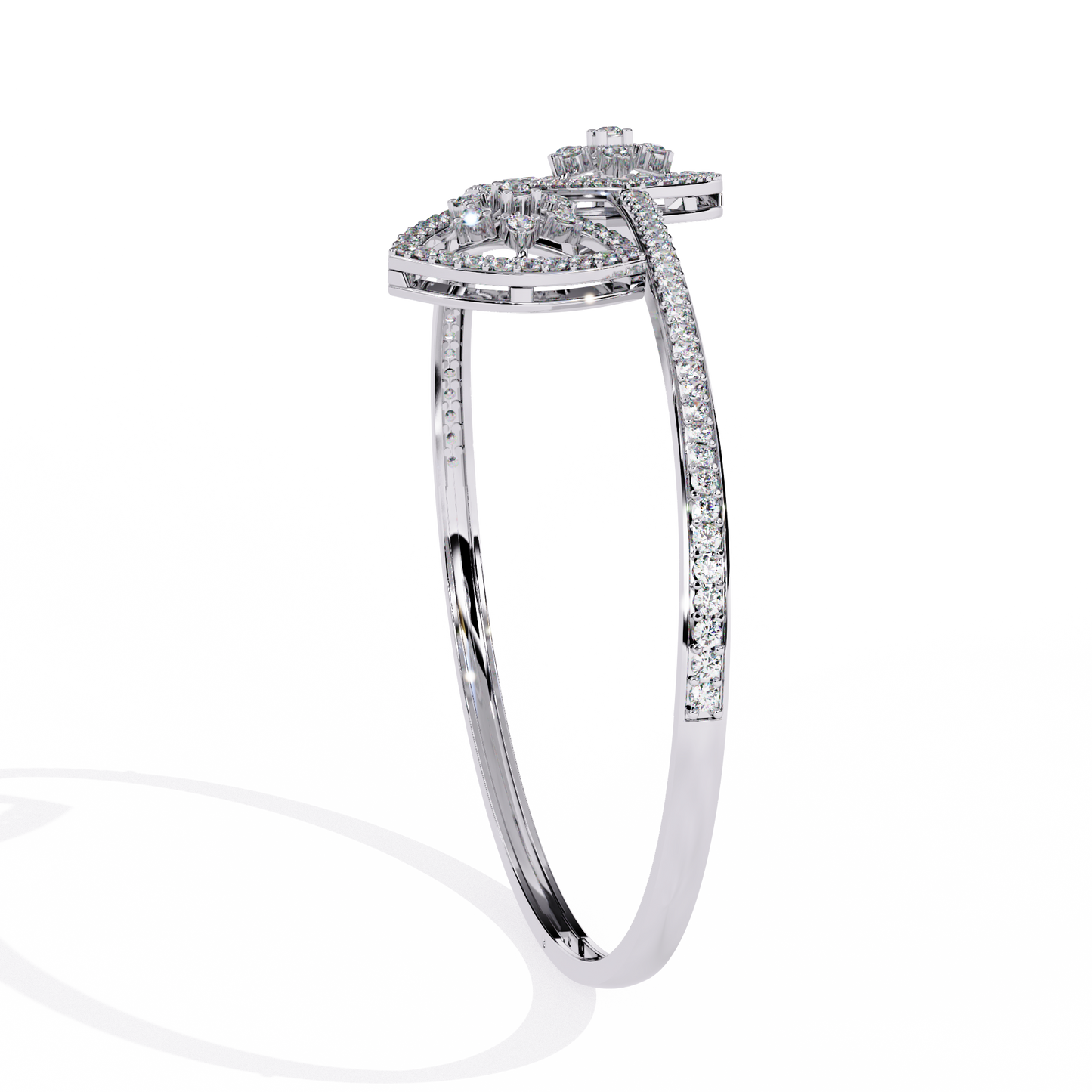 Celeste Trillium – Diamond Pear Motif Bangle in 14K Gold