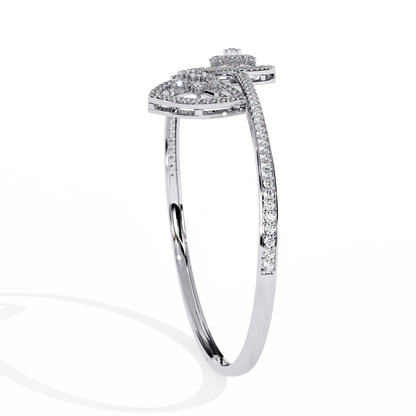 Celeste Trillium – Diamond Pear Motif Bangle in 14K Gold