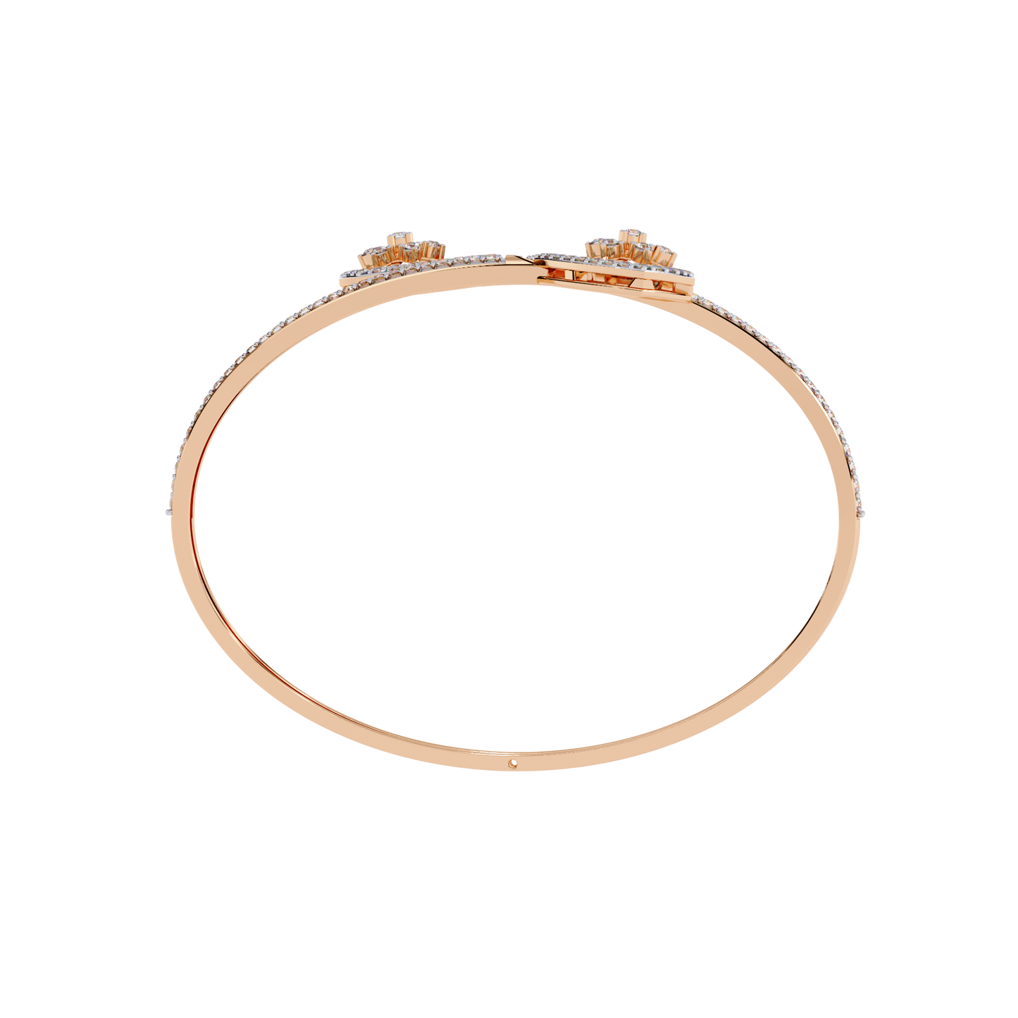 Celeste Trillium – Diamond Pear Motif Bangle in 14K Gold