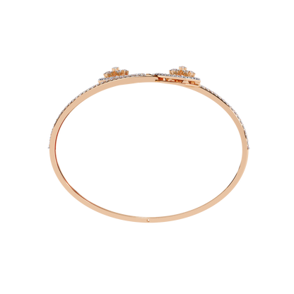 Celeste Trillium – Diamond Pear Motif Bangle in 14K Gold