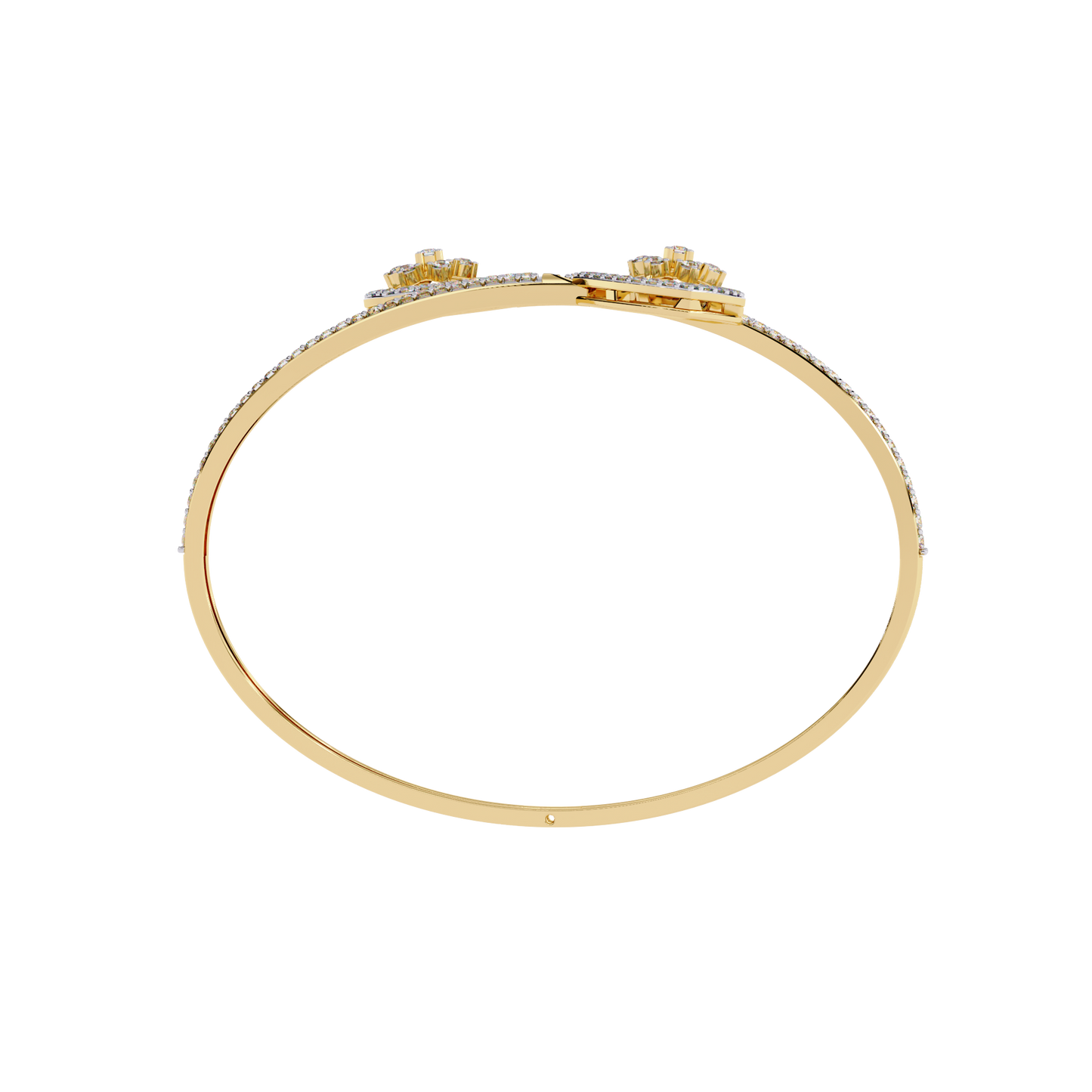 Celeste Trillium – Diamond Pear Motif Bangle in 14K Gold