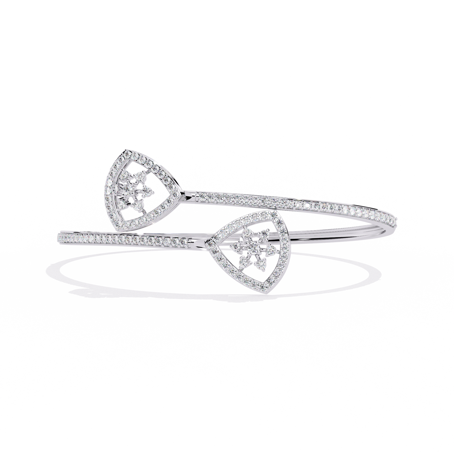Celeste Trillium – Diamond Pear Motif Bangle in 14K Gold