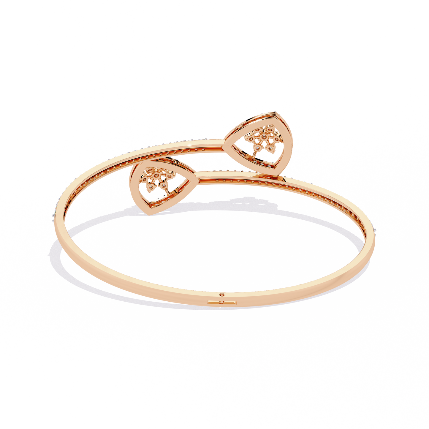 Celeste Trillium – Diamond Pear Motif Bangle in 14K Gold