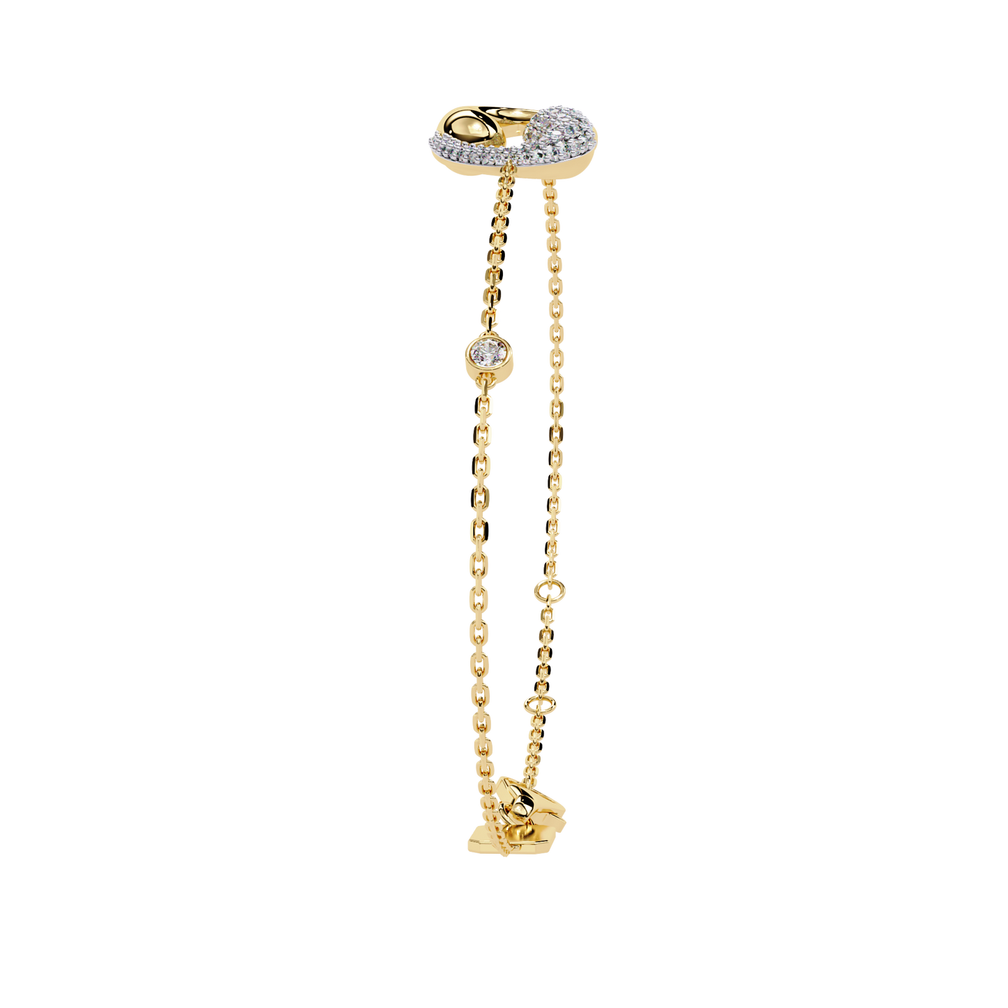 Harmony Bloom – Micro Pavé Diamond Clasp in 14K Gold