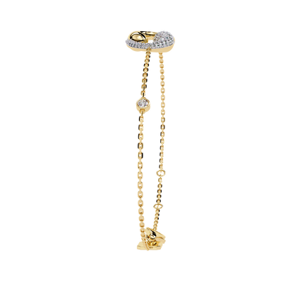 Harmony Bloom – Micro Pavé Diamond Clasp in 14K Gold