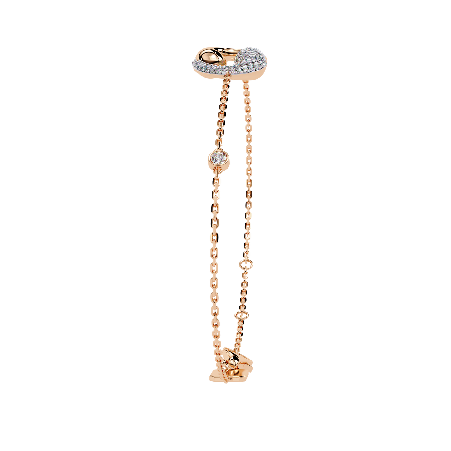 Harmony Bloom – Micro Pavé Diamond Clasp in 14K Gold