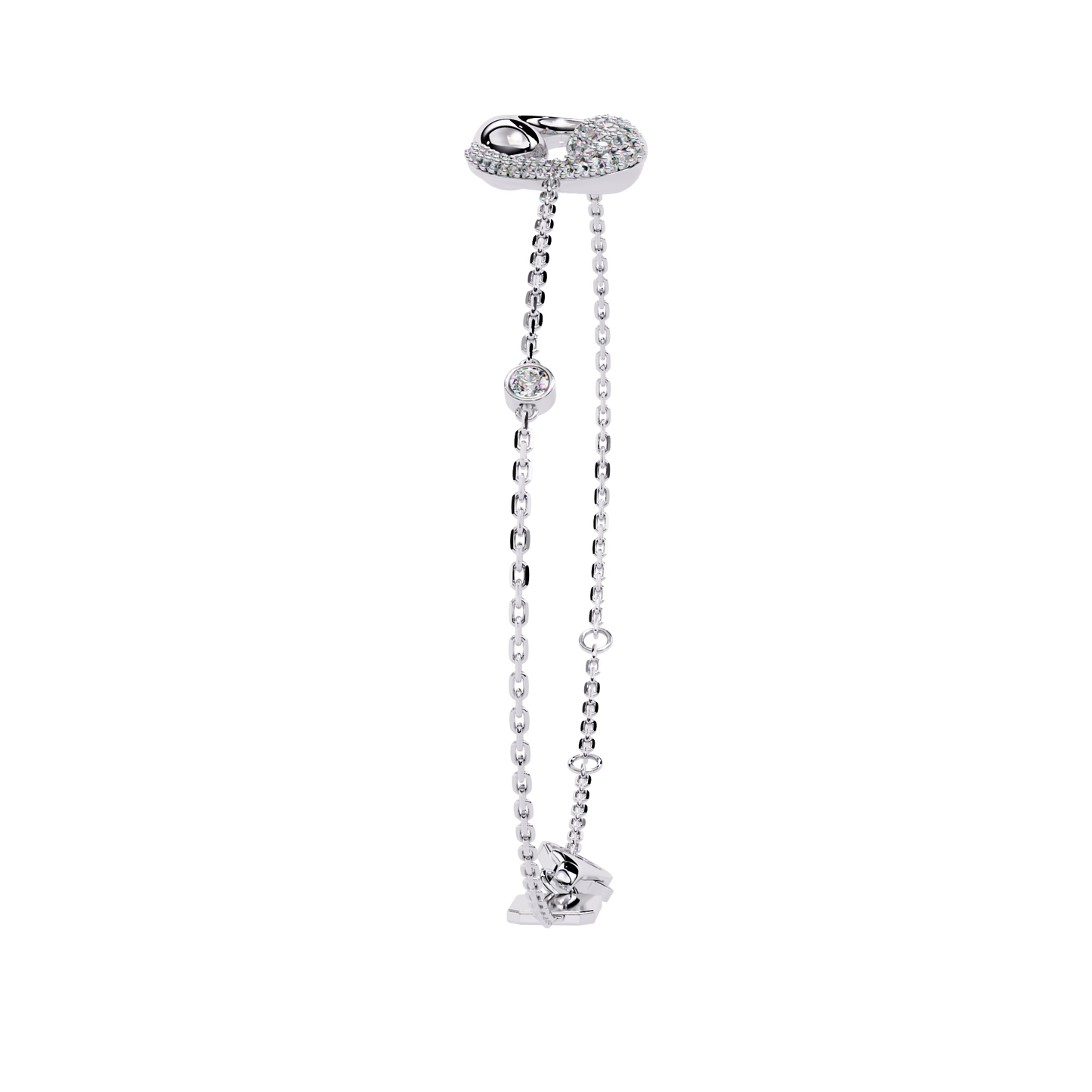 Harmony Bloom – Micro Pavé Diamond Clasp in 14K Gold