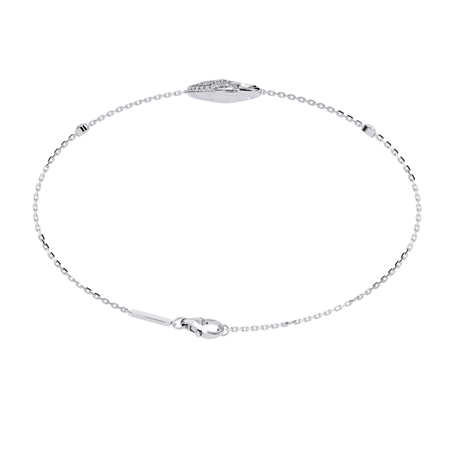 Harmony Bloom – Micro Pavé Diamond Clasp in 14K Gold