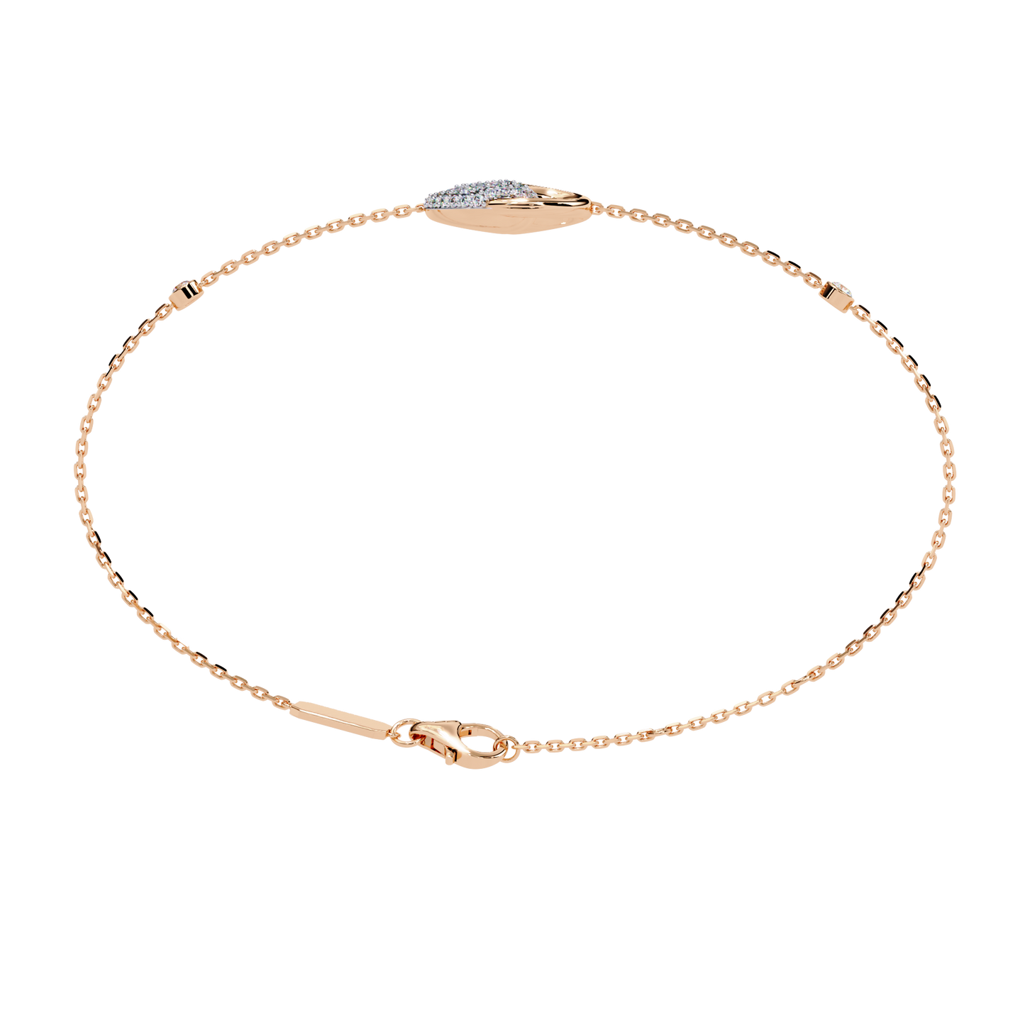 Harmony Bloom – Micro Pavé Diamond Clasp in 14K Gold