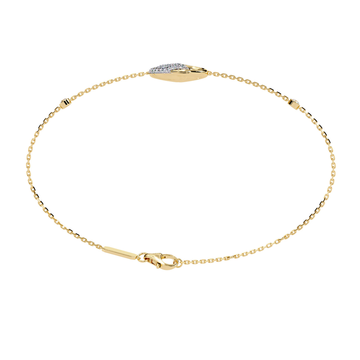 Harmony Bloom – Micro Pavé Diamond Clasp in 14K Gold