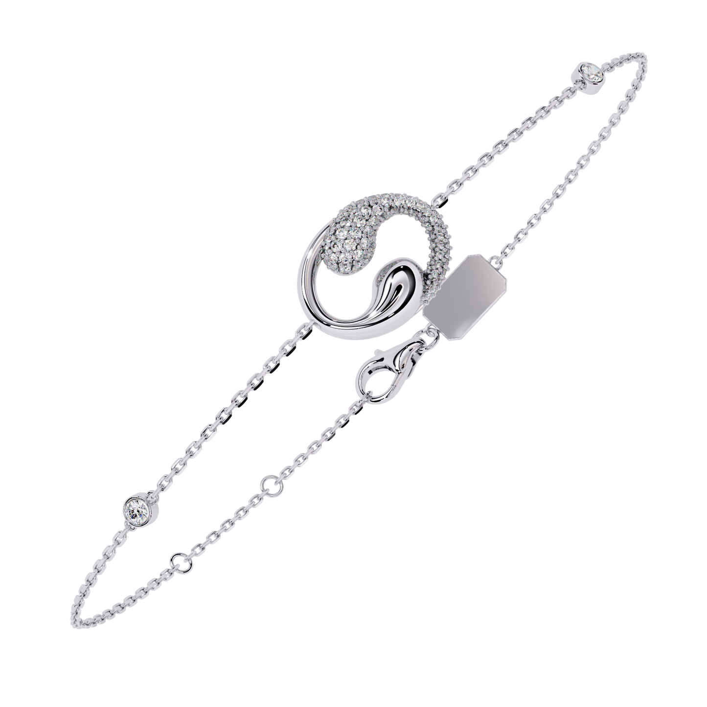 Harmony Bloom – Micro Pavé Diamond Clasp in 14K Gold