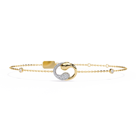 Harmony Bloom – Micro Pavé Diamond Clasp in 14K Gold