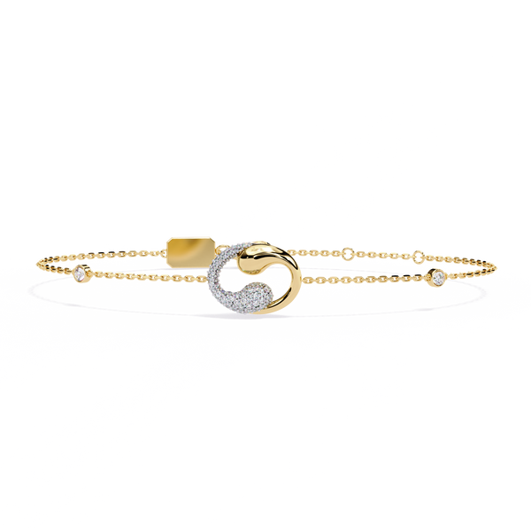 Harmony Bloom – Micro Pavé Diamond Clasp in 14K Gold