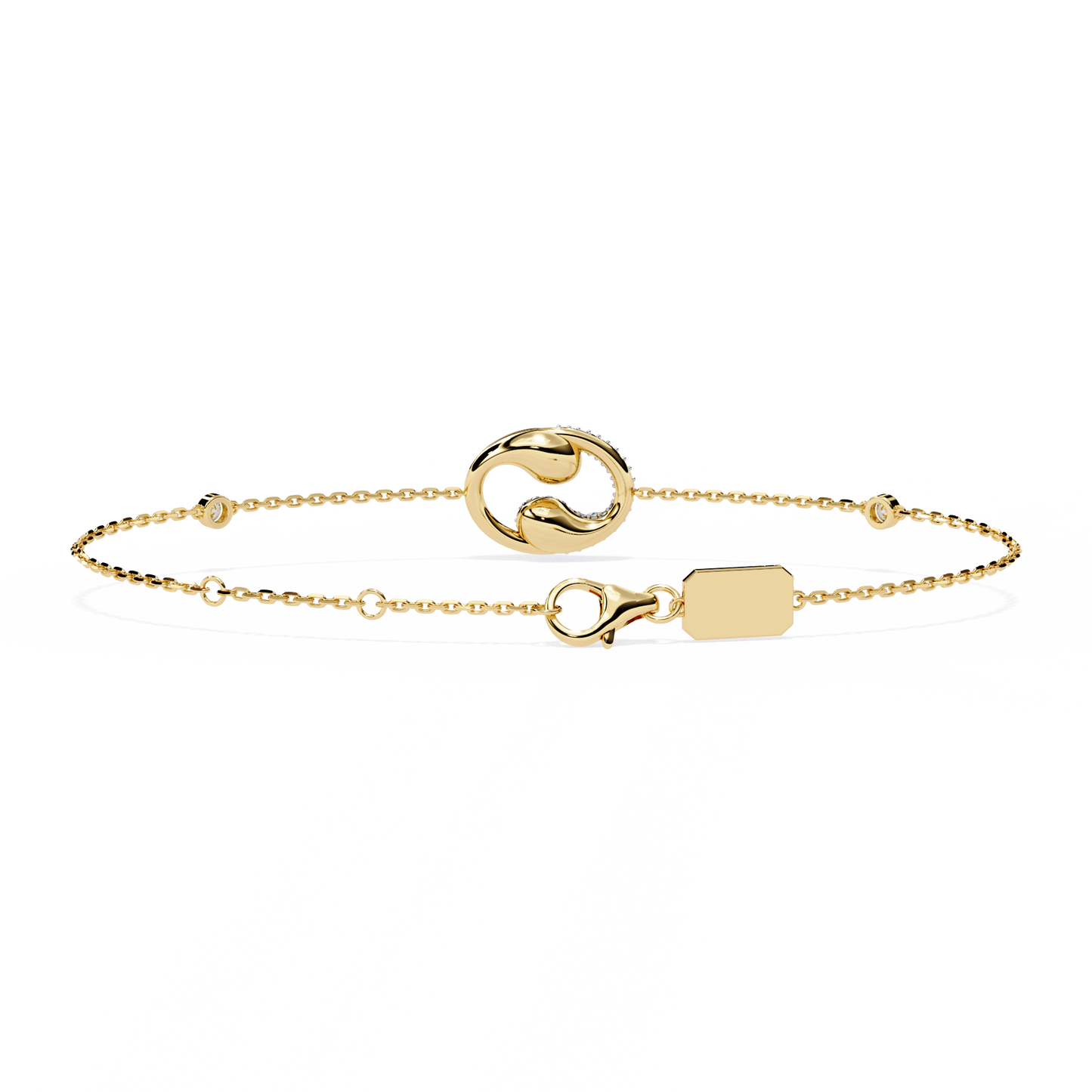 Harmony Bloom – Micro Pavé Diamond Clasp in 14K Gold