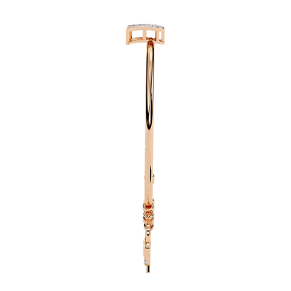 Celestial Charms – Diamond Gold Bangle with Dangling Motifs
