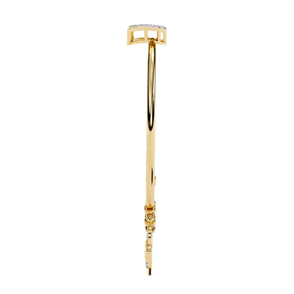 Celestial Charms – Diamond Gold Bangle with Dangling Motifs