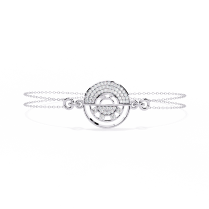 Nova Eclipse – Diamond Circle Emblem Bracelet in 14K Gold