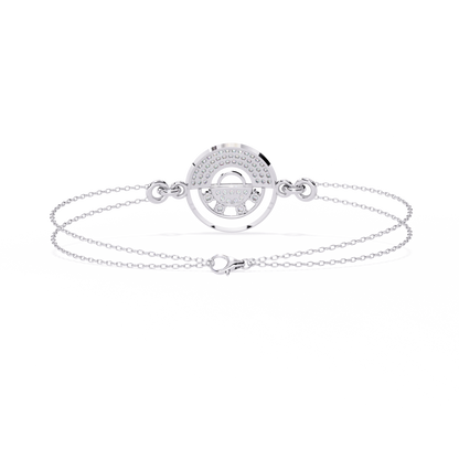Nova Eclipse – Diamond Circle Emblem Bracelet in 14K Gold