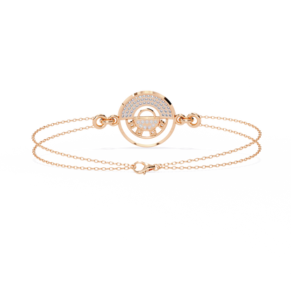 Nova Eclipse – Diamond Circle Emblem Bracelet in 14K Gold