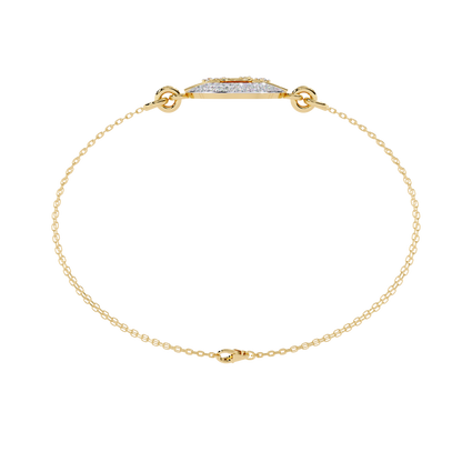 Nova Eclipse – Diamond Circle Emblem Bracelet in 14K Gold
