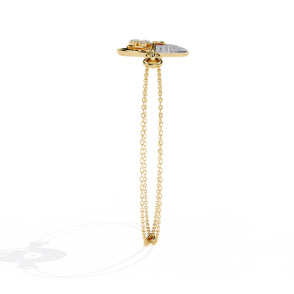 Nova Eclipse – Diamond Circle Emblem Bracelet in 14K Gold