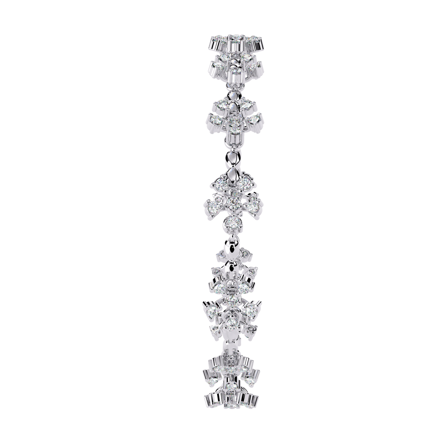 Ornate Fleur – Diamond Floral Motif Bracelet in 14K Gold