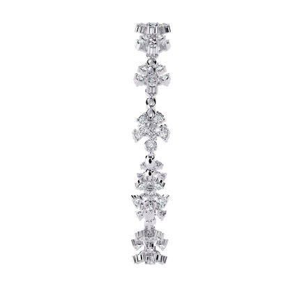 Ornate Fleur – Diamond Floral Motif Bracelet in 14K Gold