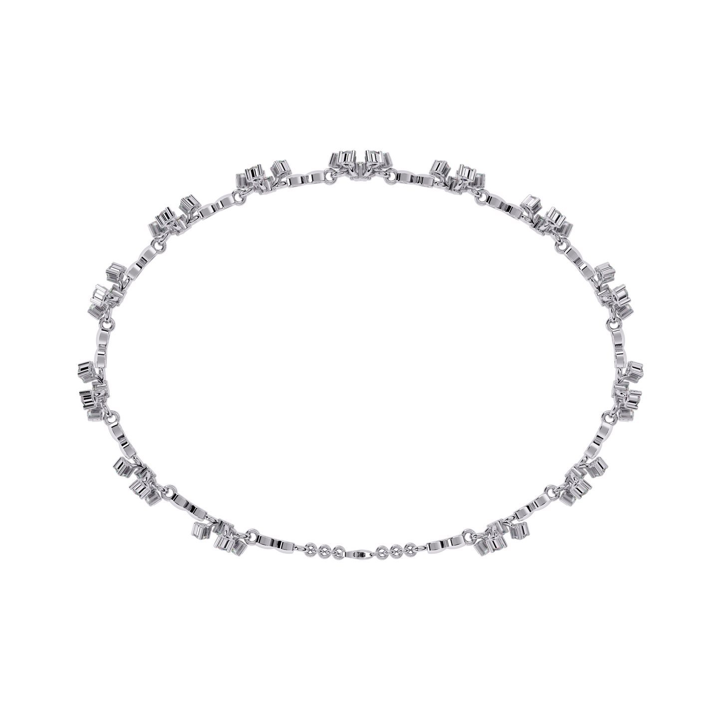 Ornate Fleur – Diamond Floral Motif Bracelet in 14K Gold