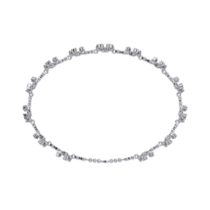 Ornate Fleur – Diamond Floral Motif Bracelet in 14K Gold