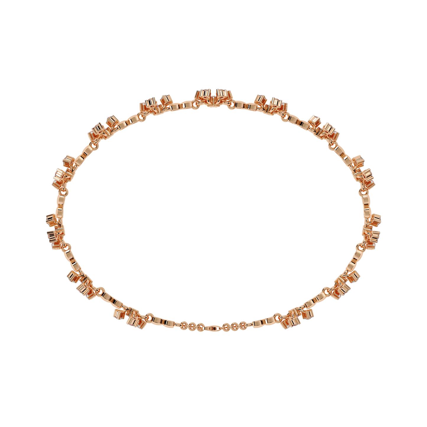 Ornate Fleur – Diamond Floral Motif Bracelet in 14K Gold