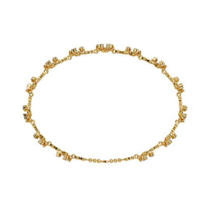 Ornate Fleur – Diamond Floral Motif Bracelet in 14K Gold