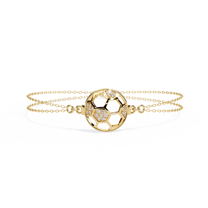 GeoSphere Link – Lab Diamond Honeycomb Connector in 14K Gold