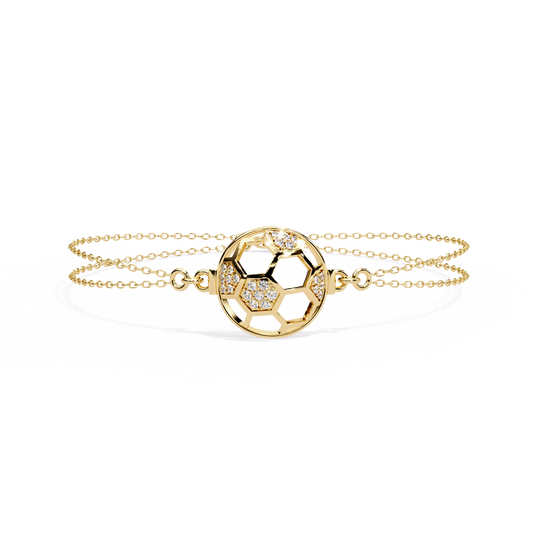 GeoSphere Link – Lab Diamond Honeycomb Connector in 14K Gold