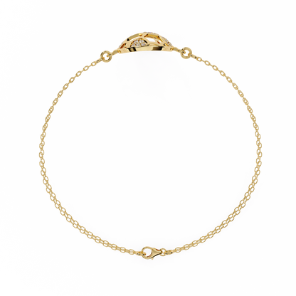 GeoSphere Link – Lab Diamond Honeycomb Connector in 14K Gold