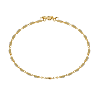Fleur Charm – Lab Diamond Floral Accent Bracelet in 14K Gold