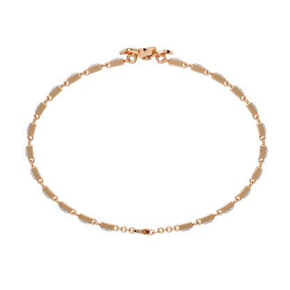 Fleur Charm – Lab Diamond Floral Accent Bracelet in 14K Gold