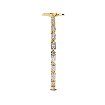 Fleur Charm – Lab Diamond Floral Accent Bracelet in 14K Gold