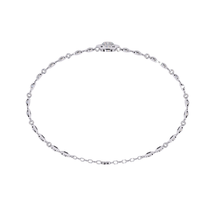 Bezel Orbit – Lab Diamond Round Link Bracelet in 14K Gold
