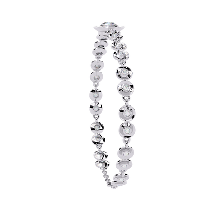 Bezel Orbit – Lab Diamond Round Link Bracelet in 14K Gold